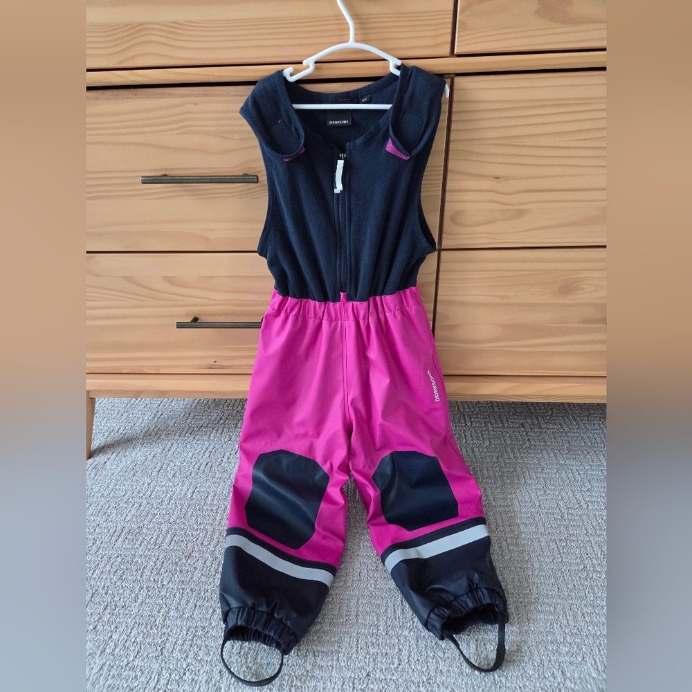 Didriksons 100 Kids Waterproof Windproof Pink Outdoor Pants Fleece 3T To 4T